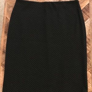 Charcoal Chevron Pencil Skirt
